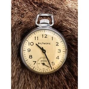 Vintage Ingraham Mechanical Wind Biltmore Pocket Watch | Working